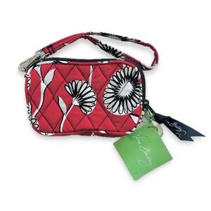 NEW Vera Bradley Wristlet Zip Wallet 3X5 Deco Daisy Red Floral Quilted